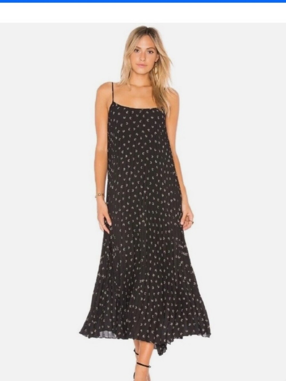 Vince "Ditsy Floral"pleated midi/maxi dress Sz L